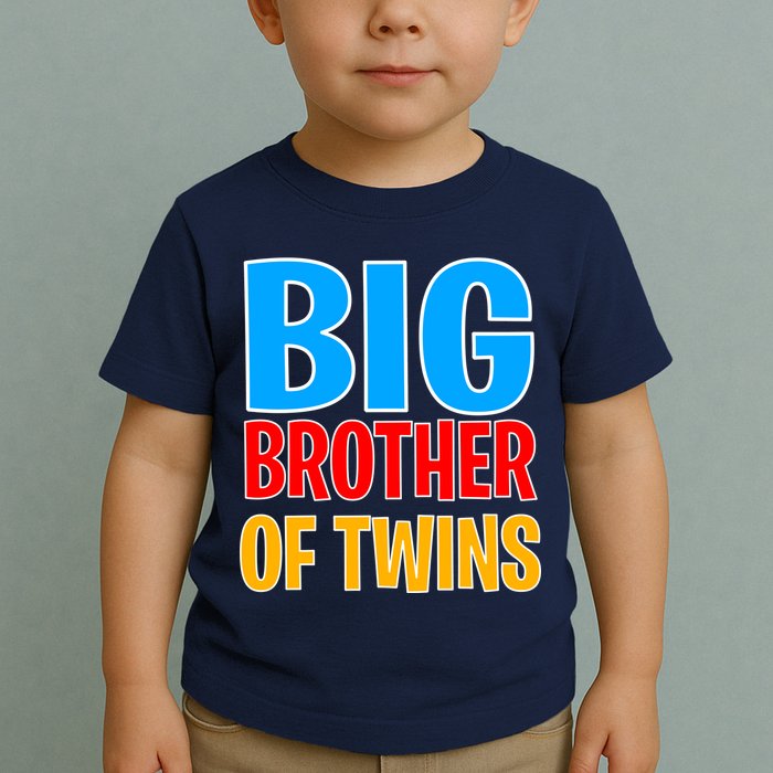 Big Brother of Twins Colorful Text Toddler T-Shirt