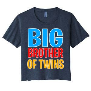 Big Brother of Twins Colorful Text Women's Crop Top Tee