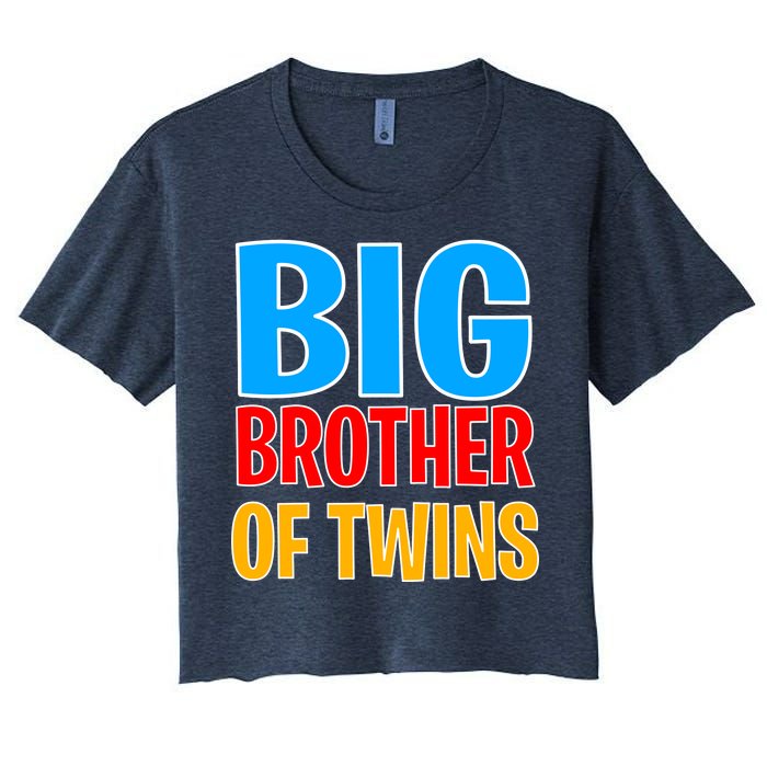 Big Brother of Twins Colorful Text Women's Crop Top Tee