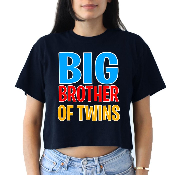 Big Brother of Twins Colorful Text Crop Top