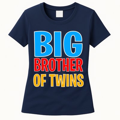 Big Brother of Twins Colorful Text Womens T-Shirt
