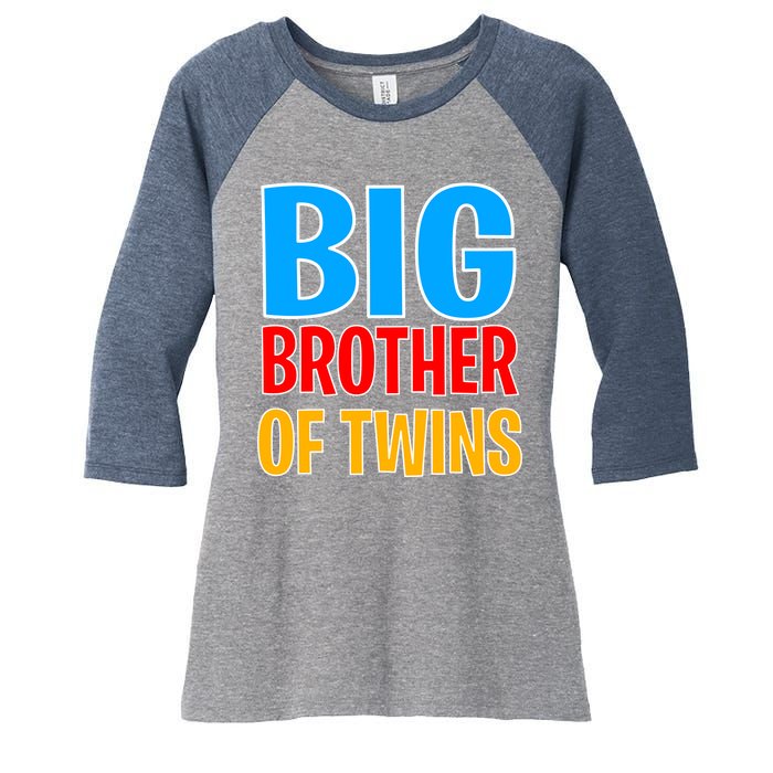 Big Brother of Twins Colorful Text Women's Tri-Blend 3/4-Sleeve Raglan Shirt