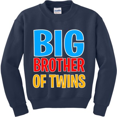 Big Brother of Twins Colorful Text Kids Sweatshirt