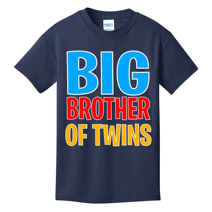 Big Brother of Twins Colorful Text Kids T-Shirt