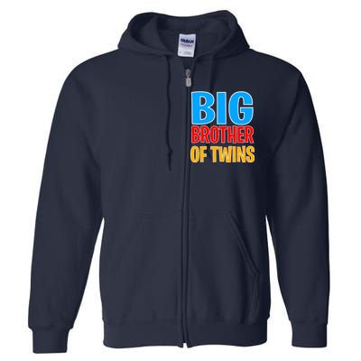 Big Brother of Twins Colorful Text Full Zip Hoodie