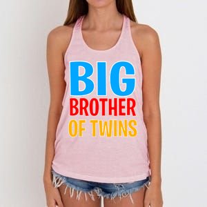 Big Brother of Twins Colorful Text Women's Knotted Racerback Tank