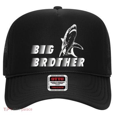 Big Brother Shark Funny Bro High Crown Mesh Back Trucker Hat