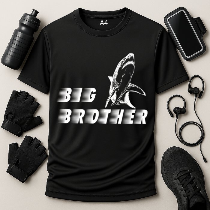 Big Brother Shark Funny Bro Cooling Performance Crew T-Shirt