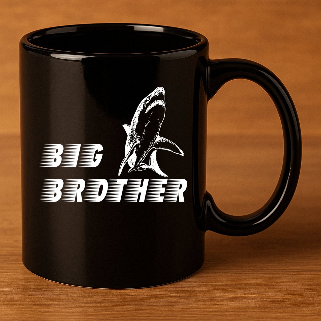 Big Brother Shark Funny Bro 11oz C Handle Ceramic Mug