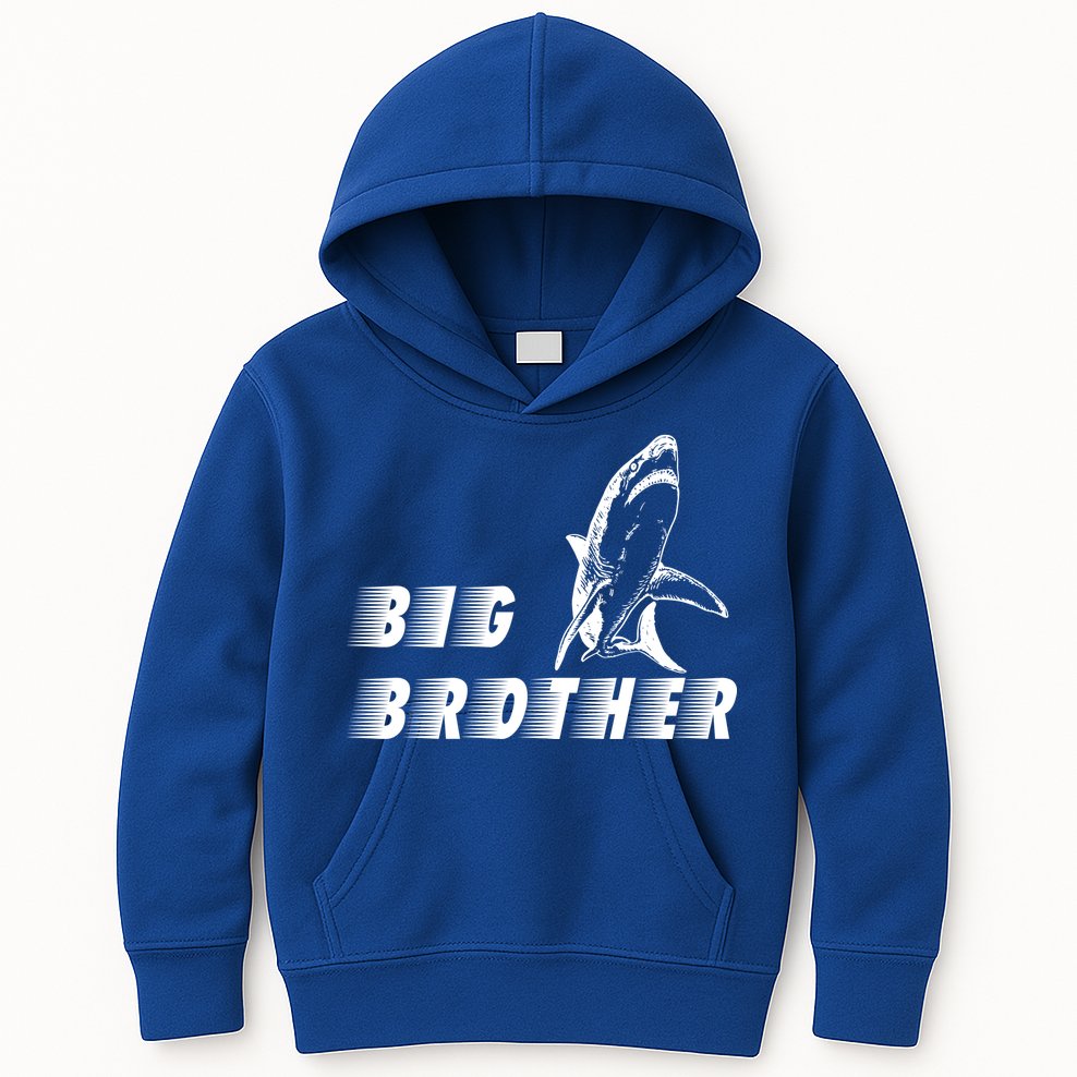 Big Brother Shark Funny Bro Kids Hoodie
