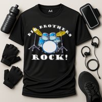 Big Brothers Rock Band Drum Set Cooling Performance Crew T-Shirt