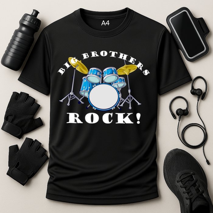 Big Brothers Rock Band Drum Set Cooling Performance Crew T-Shirt