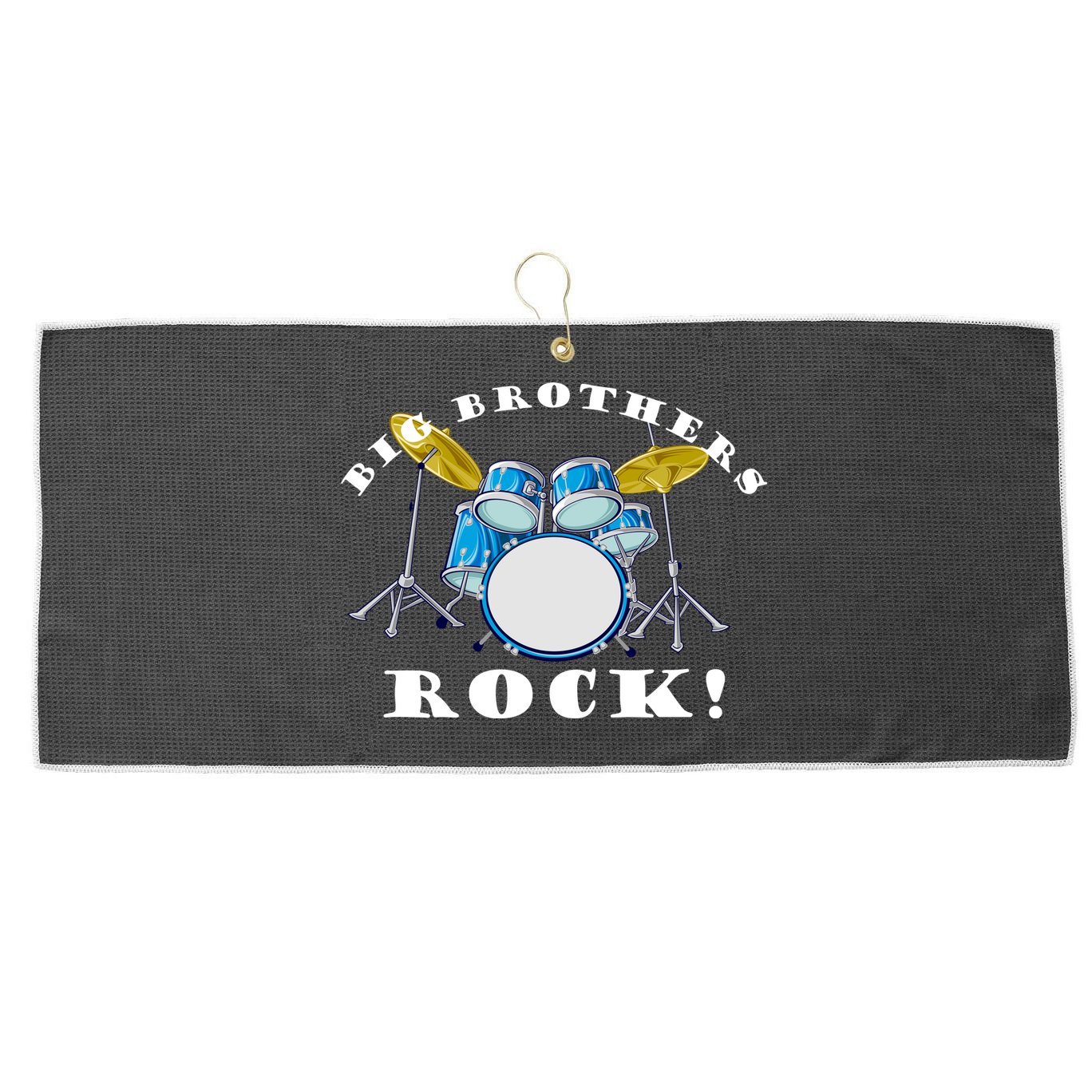 Big Brothers Rock Band Drum Set Large Microfiber Waffle Golf Towel