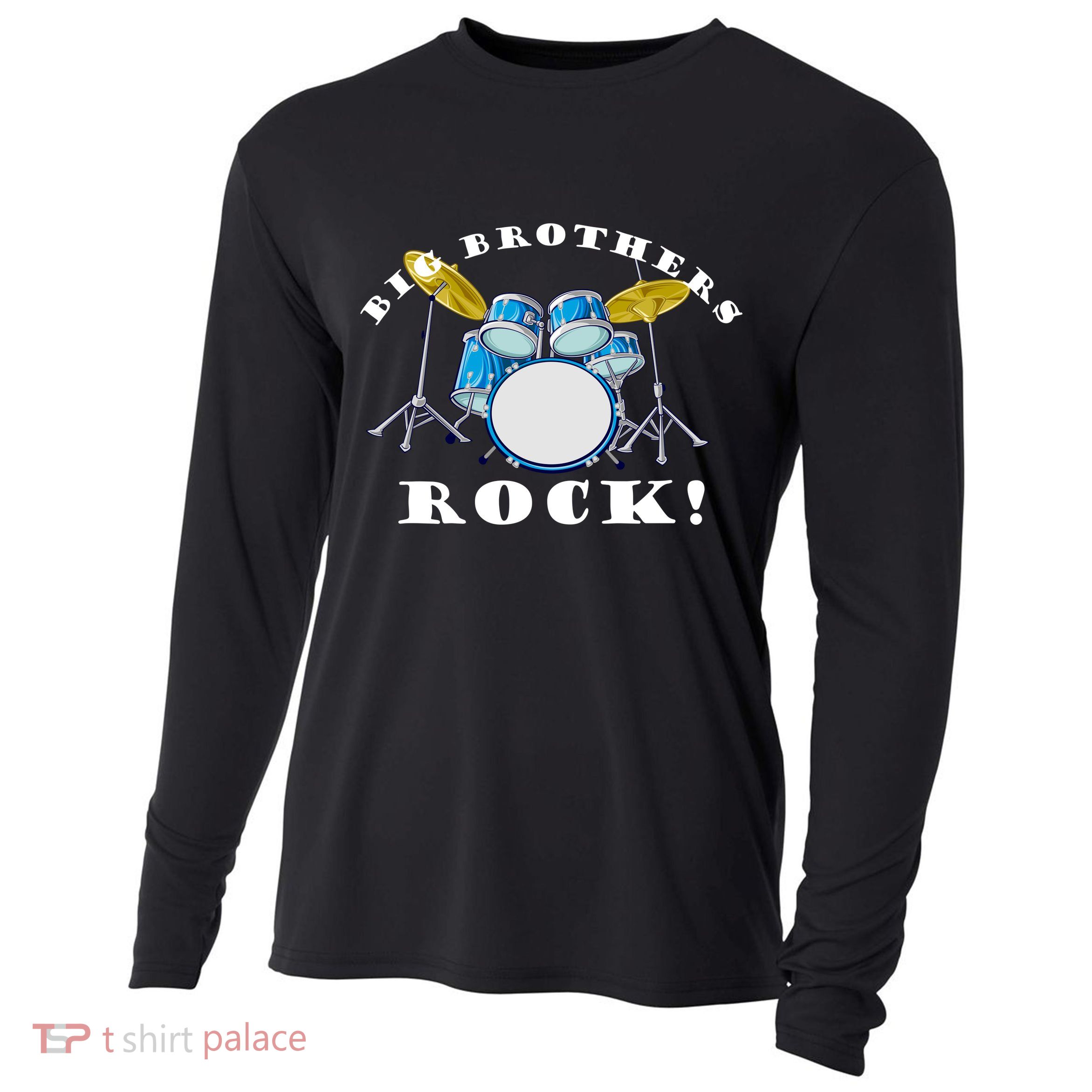Big Brothers Rock Band Drum Set Cooling Performance Long Sleeve Crew