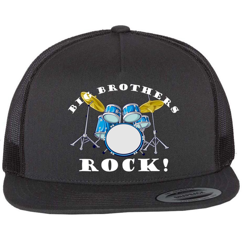 Big Brothers Rock Band Drum Set Flat Bill Trucker Hat