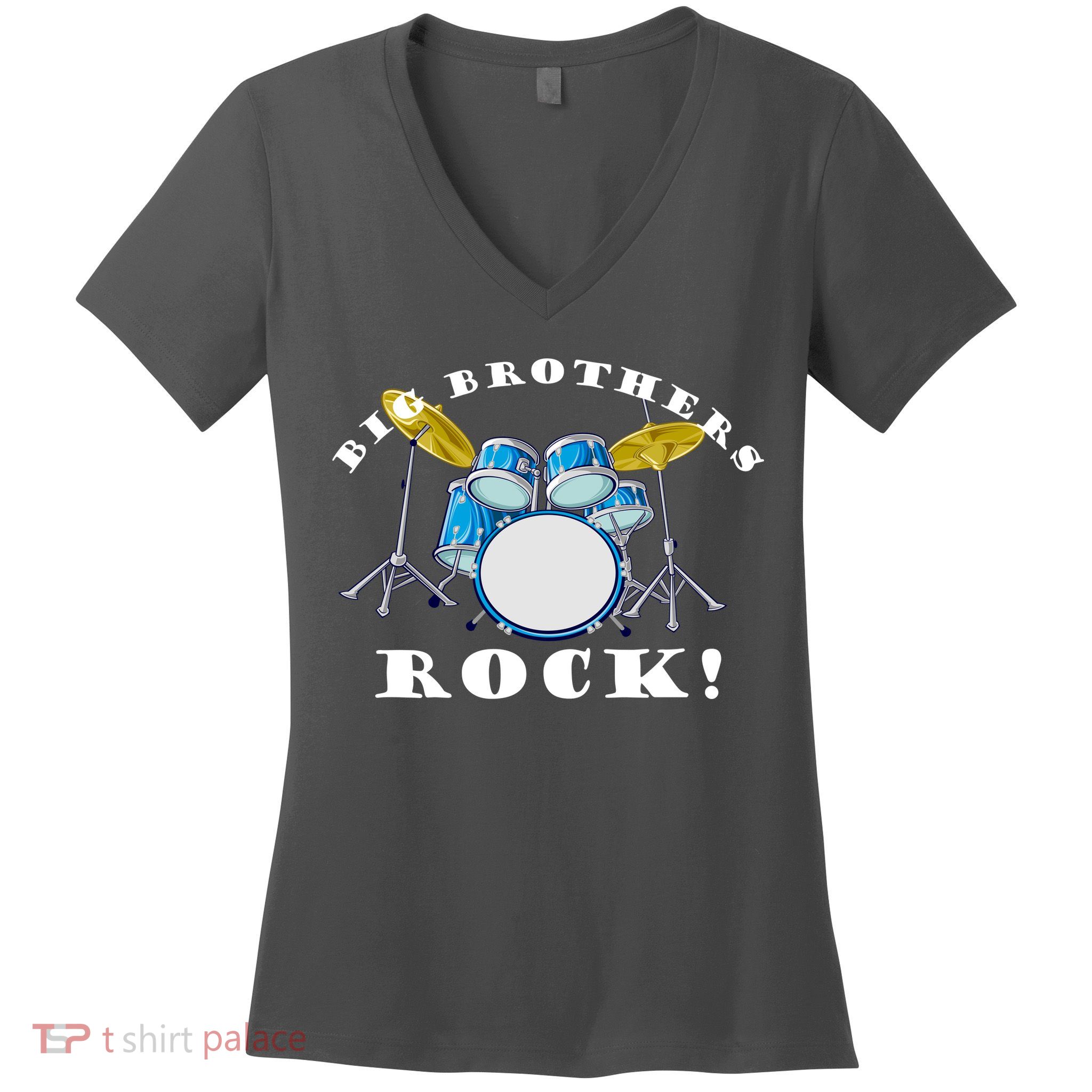 Big Brothers Rock Band Drum Set Women's V-Neck T-Shirt