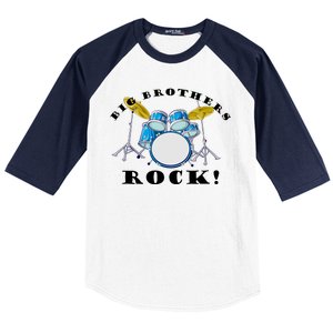 Big Brothers Rock Band Drum Set Baseball Sleeve Shirt