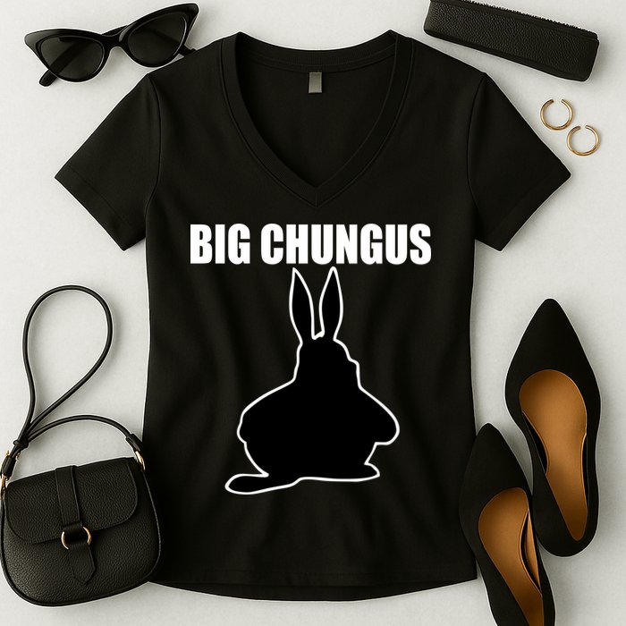 Big Chungus Funny Meme Women's V-Neck T-Shirt