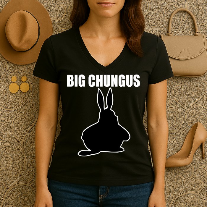 Big Chungus Funny Meme Women's V-Neck T-Shirt