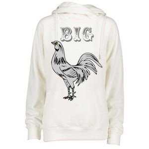 Big Cock Rooster Womens Funnel Neck Pullover Hood