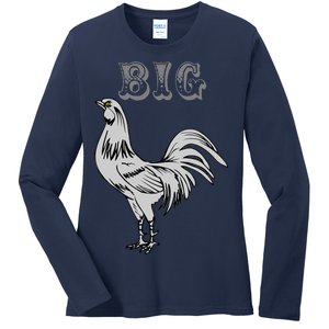 Big Cock Rooster Ladies Long Sleeve Shirt