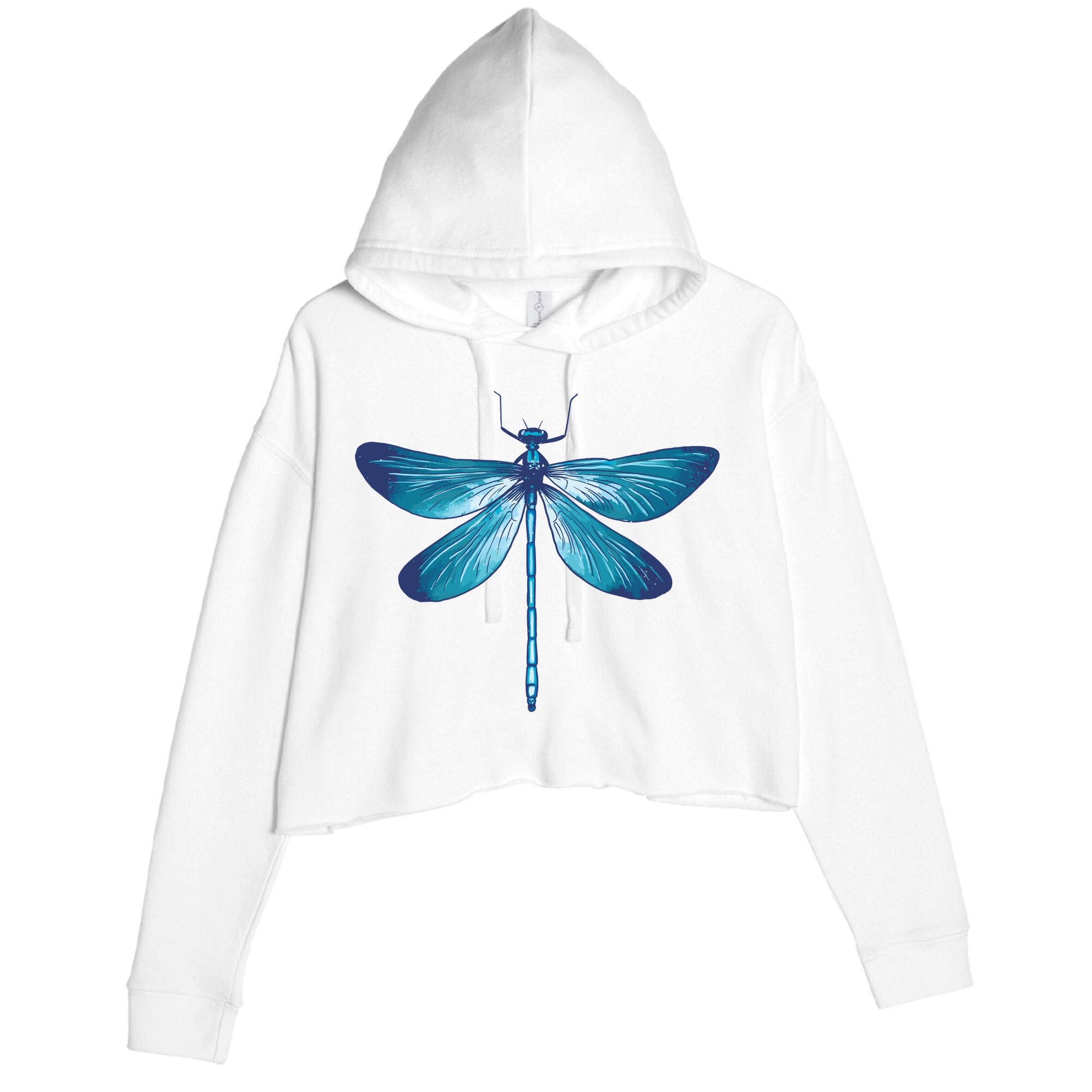 Big Dragonfly Crop Fleece Hoodie