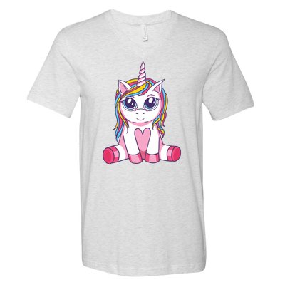 Big Eyed Unicorn V-Neck T-Shirt