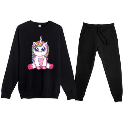 Big Eyed Unicorn Premium Crewneck Sweatsuit Set