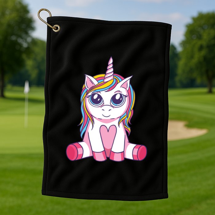 Big Eyed Unicorn Golf Towel