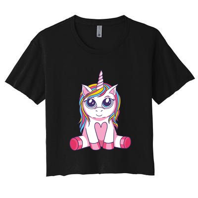 Big Eyed Unicorn Crop Top