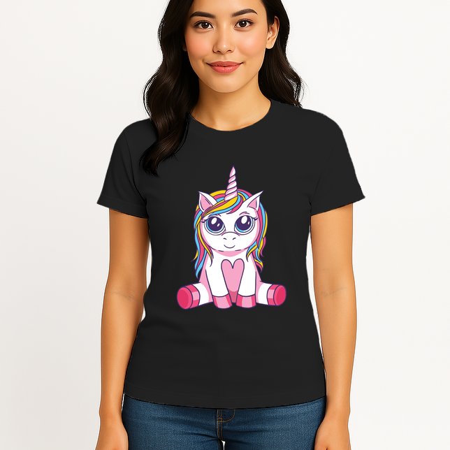 Big Eyed Unicorn Womens T-Shirt