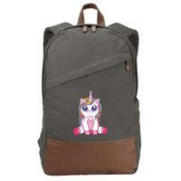 Big Eyed Unicorn Cotton Canvas Backpack