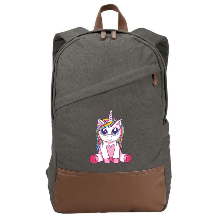 Big Eyed Unicorn Cotton Canvas Backpack