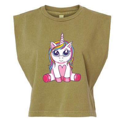 Big Eyed Unicorn Garment-Dyed Women's Muscle Tee