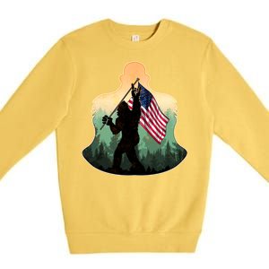 Big Foot American Flag Premium Crewneck Sweatshirt