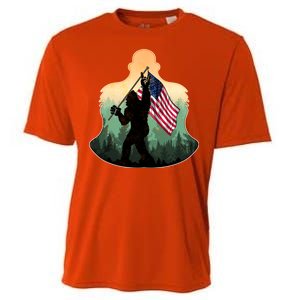 Big Foot American Flag Cooling Performance Crew T-Shirt