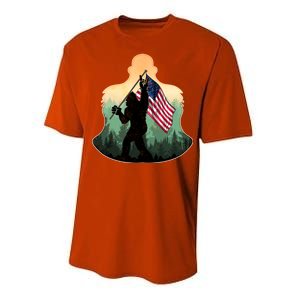 Big Foot American Flag Performance Sprint T-Shirt