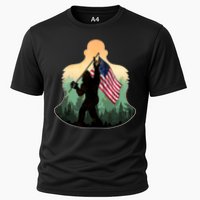 Big Foot American Flag Cooling Performance Crew T-Shirt