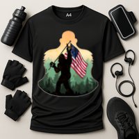 Big Foot American Flag Cooling Performance Crew T-Shirt