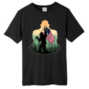 Big Foot American Flag Tall Fusion ChromaSoft Performance T-Shirt