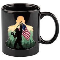 Big Foot American Flag 11oz C Handle Ceramic Mug