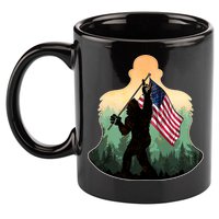 Big Foot American Flag 11oz C Handle Ceramic Mug