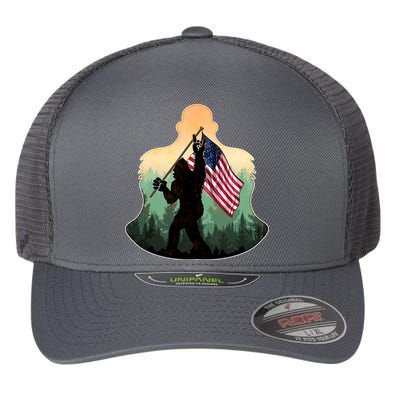 Big Foot American Flag Flexfit Unipanel Trucker Cap