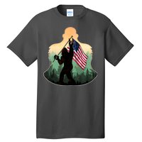 Big Foot American Flag Tall T-Shirt