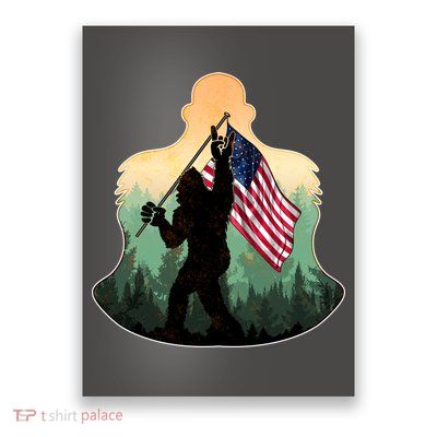 Big Foot American Flag Poster