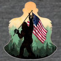Big Foot American Flag Poster