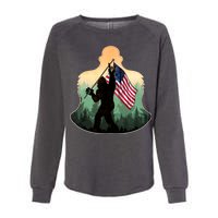 Big Foot American Flag Womens California Wash Sweatshirt