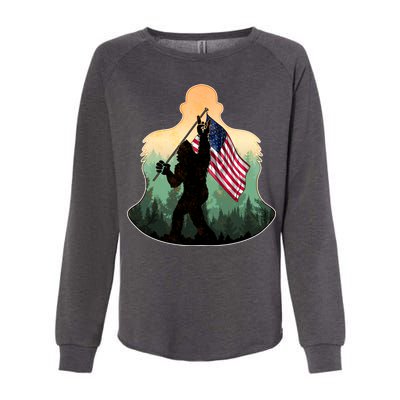 Big Foot American Flag Womens California Wash Sweatshirt