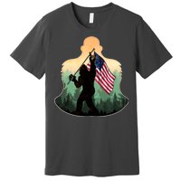 Big Foot American Flag Premium T-Shirt