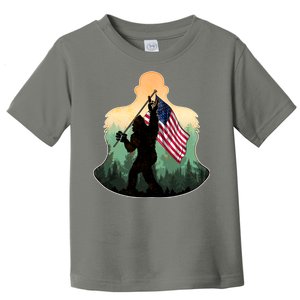 Big Foot American Flag Toddler T-Shirt